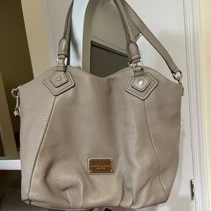 MARC By MARC JACOBS Taupe “Classic Q Fran” Leather Tote Shoulder Bag